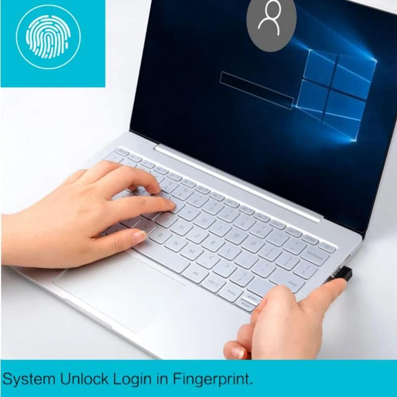 Windows Fingerprint Reader For Win10/11, Type C/USB C, 360° Biometric Touch, Fast Safe Sign-In With Encrypt Documents, Durable