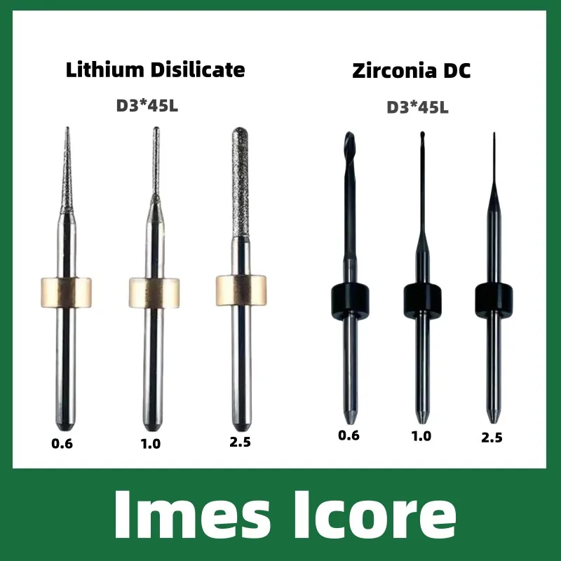 Imes-Icore Tools 250i/240i/150i/140i D3 Dental Milling Burs  for Zirconia PMMA Lithium Disilicate CAD/CAM Milling Cutter