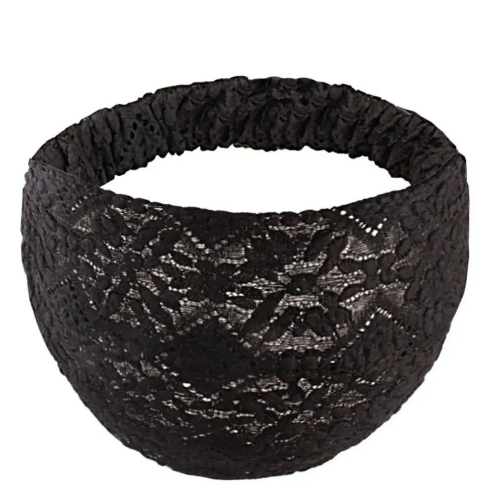 Hollow Mesh Flower Headband Temperament Hair Hoop Korean Style Lace Hairbands Non Slip Headwear Wide Side Head Wrap Girls