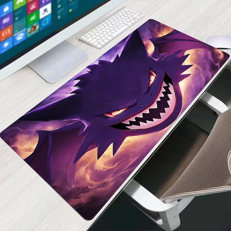 

90x40cm Mouse Pad Pokemon Gengar Anime Gaming Accessories Mousepad Game PC Completo Computer Keyboard Desk Mat Varmilo Table Pad