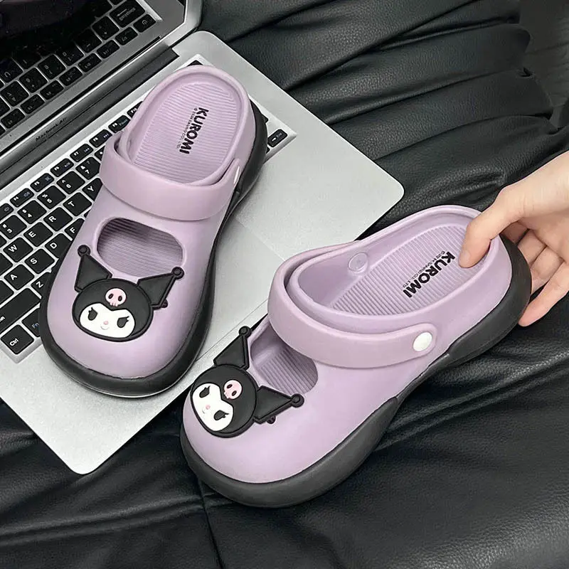 

Sanrio Hello Kitty Mymelody Cinnamoroll Kuromi Cartoon Cave Shoes Women Summer New Thick Bottom Slippers Anti Slip Beach Sandals