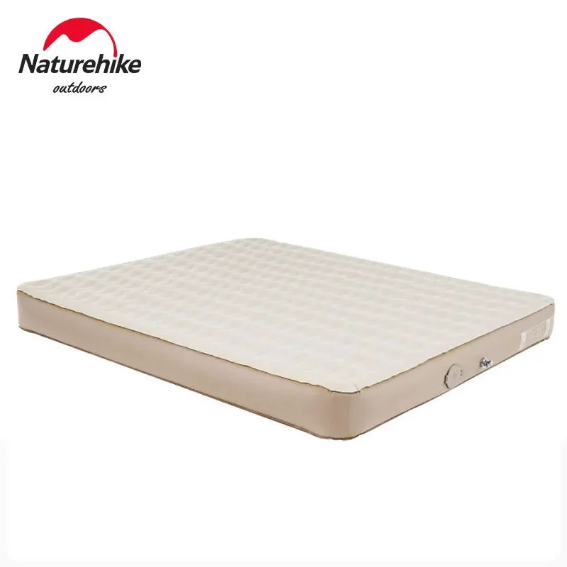 Naturehike Air Mattress Outdoor Camping PVC Mat Peach Velvet Pad Glamping Quick Inflatable Mattress Built In Pump 2 3 Person Bed