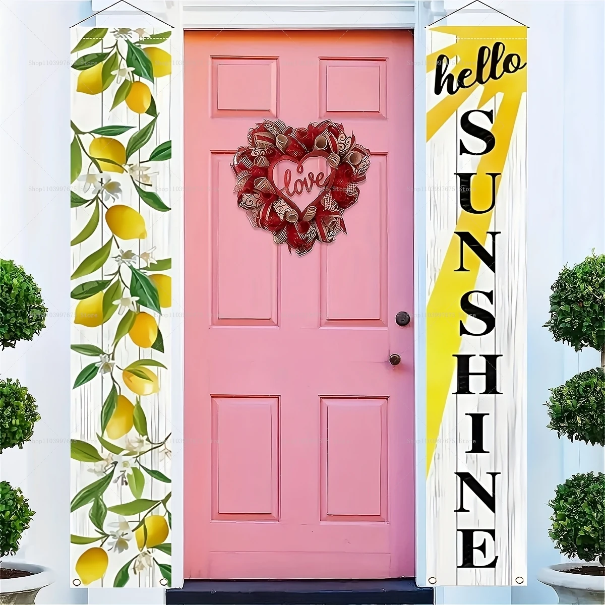 Summer Clothing Banner - 2D Hello Sunshine Deurbanners Zomerdag Feestdecoraties
