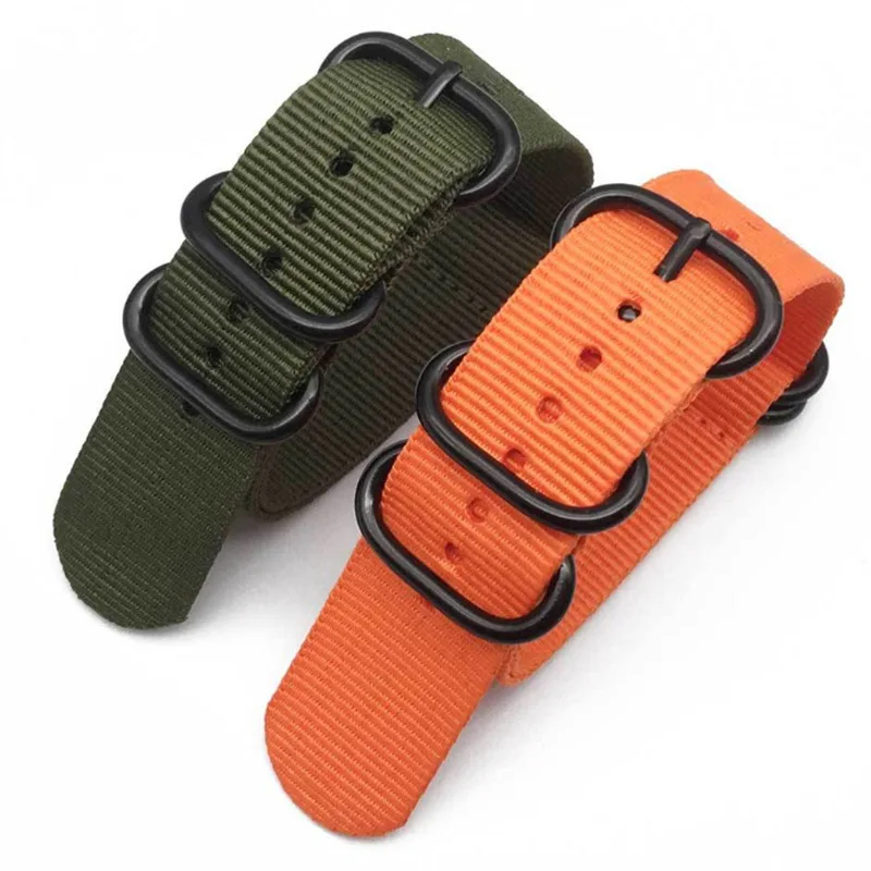 Men's and women's versatile nylon watch strap for  nato thickened soft waterproof and sweat proof canvas replacement strap 19 2