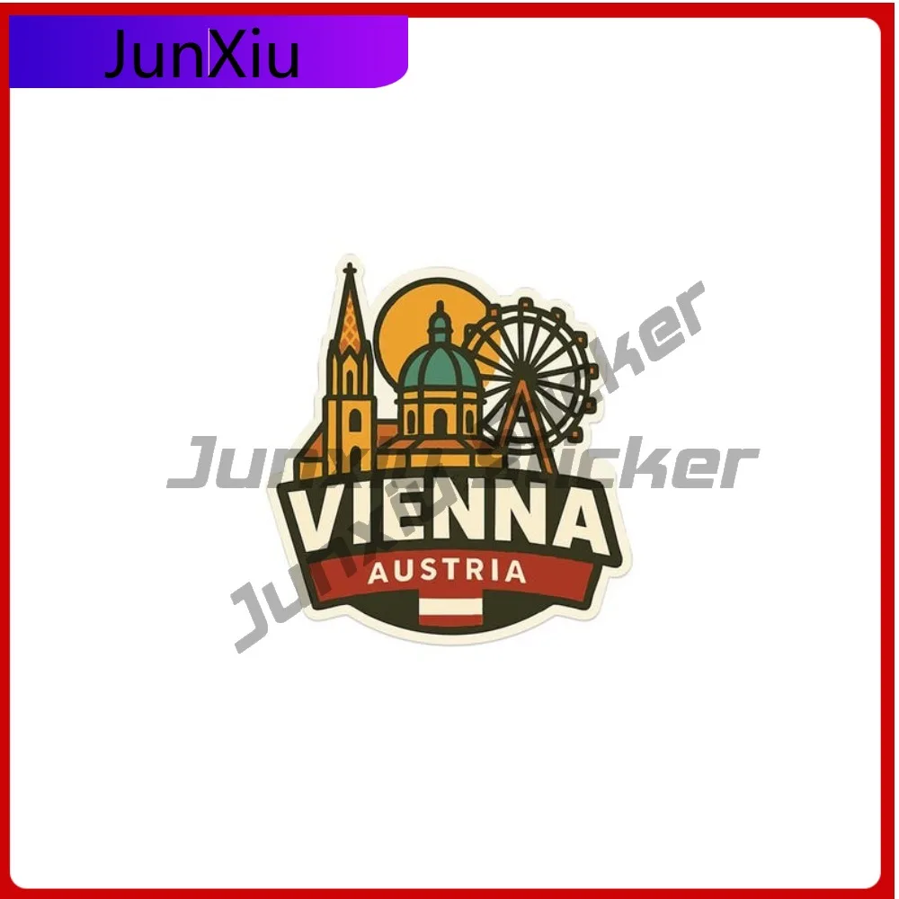 

Vienna Austria Travel Sticker Vinyl Die-cut Scratch-proof Decal City Skyline Landmark Design Forest Tent Camping Sticker Car Dec