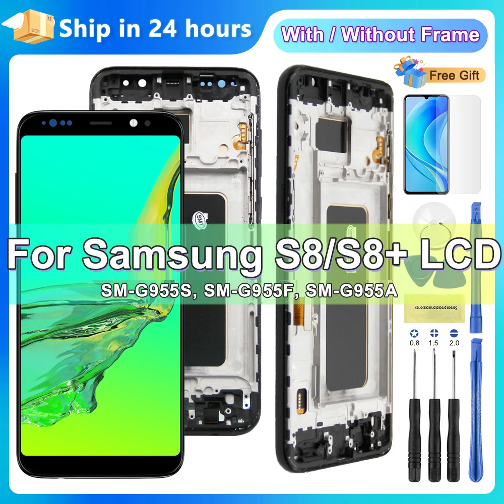 TFT S8 Plus G955F Display Screen Replacement for Samsung Galaxy S8 G950F Lcd Display Digital Touch Screen with Frame Assembly