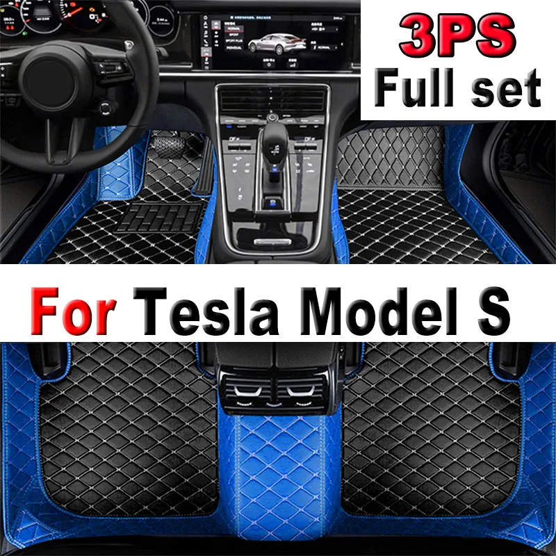 

Car Mats For Tesla Model S 2012~2022 Luxury Carpet Auto Interior Parts Floor Pad Leather Mat Set Car Accessories Waterproof Rug