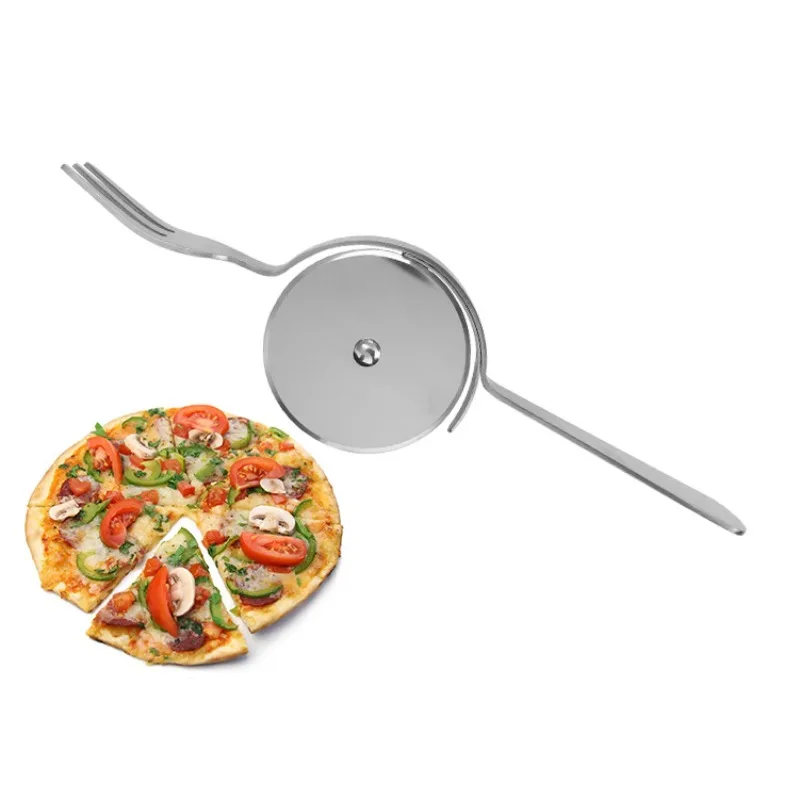 Pizza Tool Stainless Steel Two in One Pizza Cutter Pizza Fork Kitchen Accessories