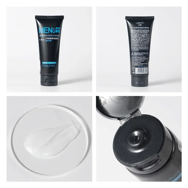 LAIKOU Men Facial Cleanser Face Washing Moisturizing Man Skin Care Oil Control Blackhead Remove Scrub Cosmetics Deep Norishing