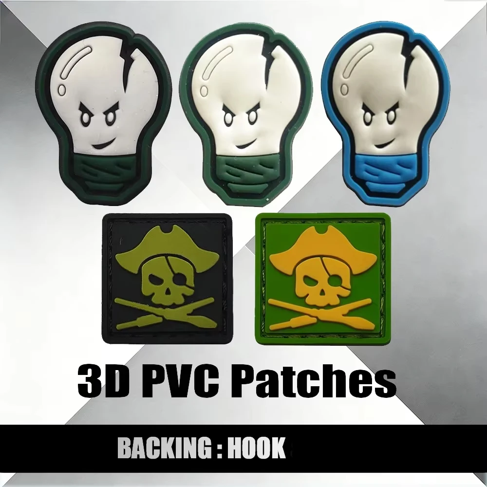 

3D-патчи из ПВХ-резины с пиратским дизайном, тактические мини-нашивки-наклейки с креплением на липучке для рюкзака
