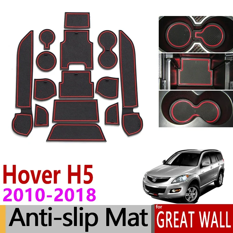 Anti-Slip Gate Slot Mat Rubber Mats for Great Wall Hover H5 DW Hower 2010 - 2018 Greatwall Haval Accessories 2011 2012 2013 2014