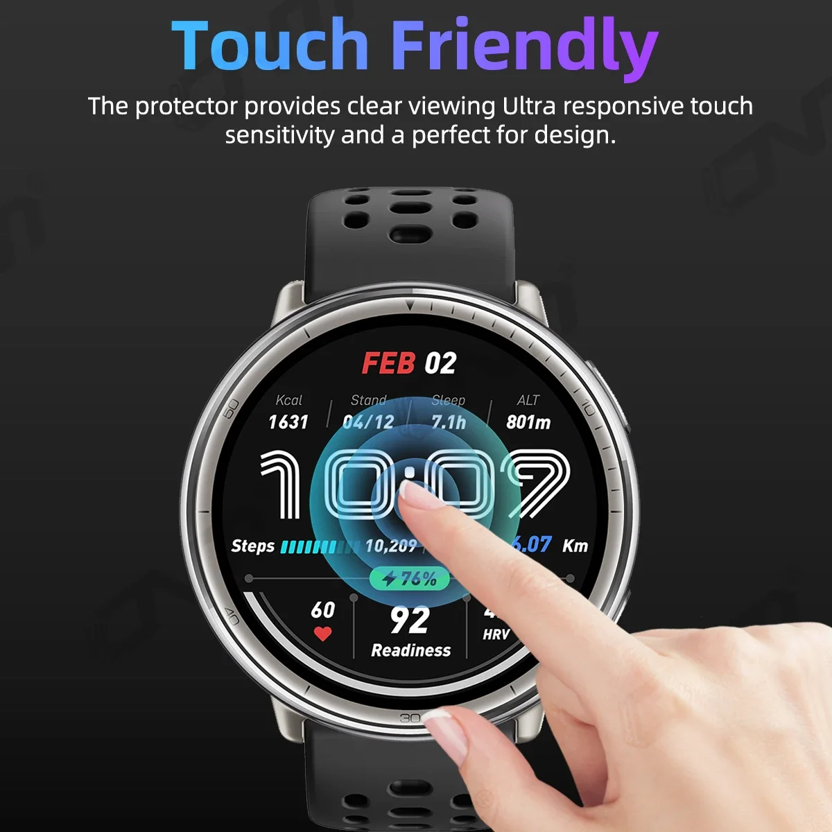 Film Perlindungan 3D untuk Pelindung Layar Amazfit Active 2, Cakupan Penuh 99% HD Kejelasan Antigores Aksesori Bebas Gelembung