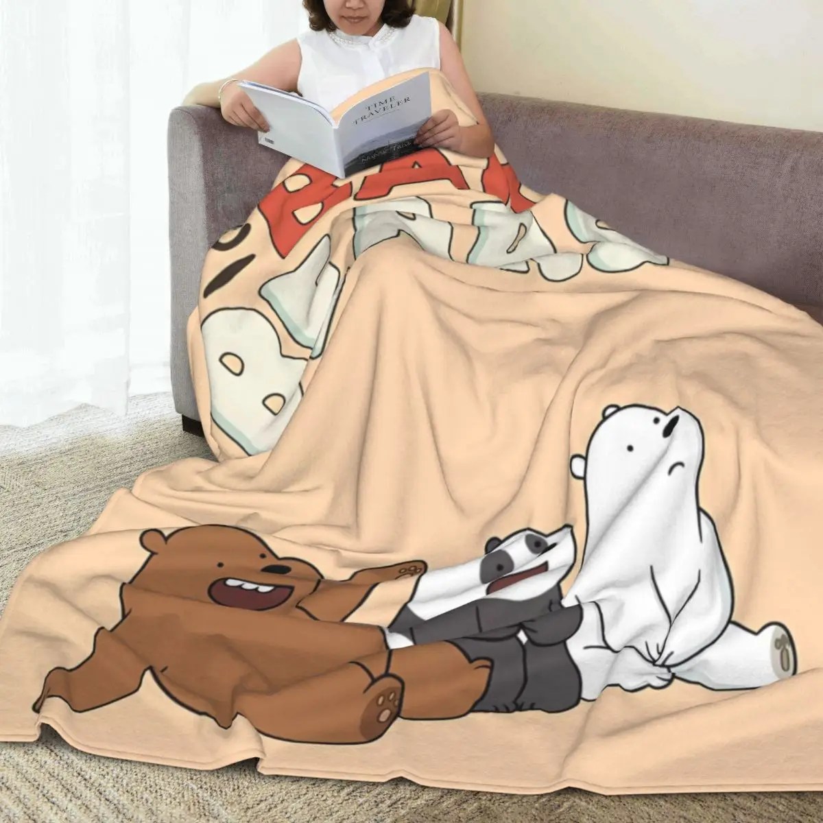 We Bare Bears Blankets Camping Flannel Throw Blanket For Couch Bed Warm Soft Custom Quality Bedspread Birthday Gift