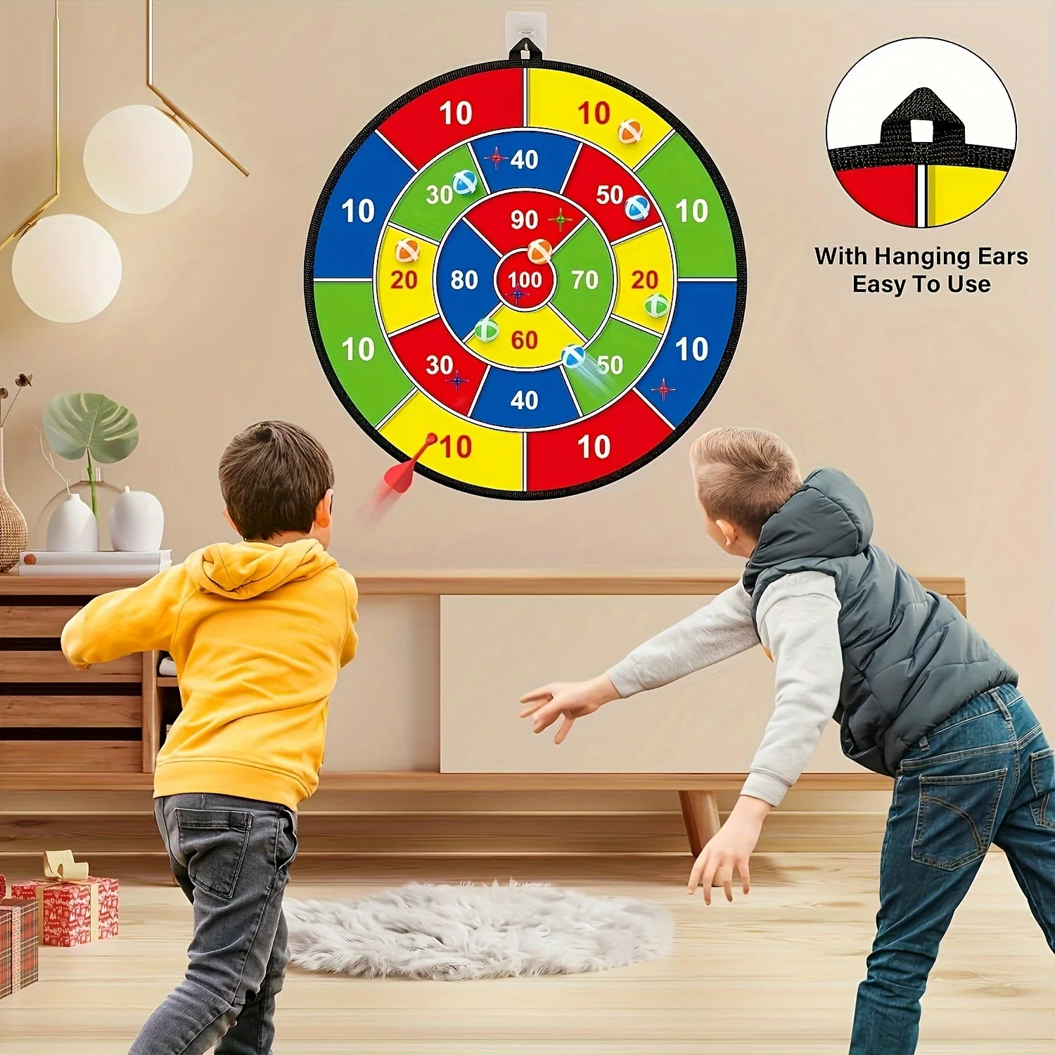 Children with sticky ball 74CM large dart board Family interactive game educational arithmetic indoor/outdoor sports toys gift