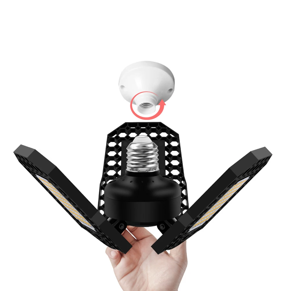 

Светодиодный светильник для гаражной мастерской High Bay Light 60 Вт, компактный деформируемый потолочный светильник 360 ° Регулируемое яркое освещение для склада