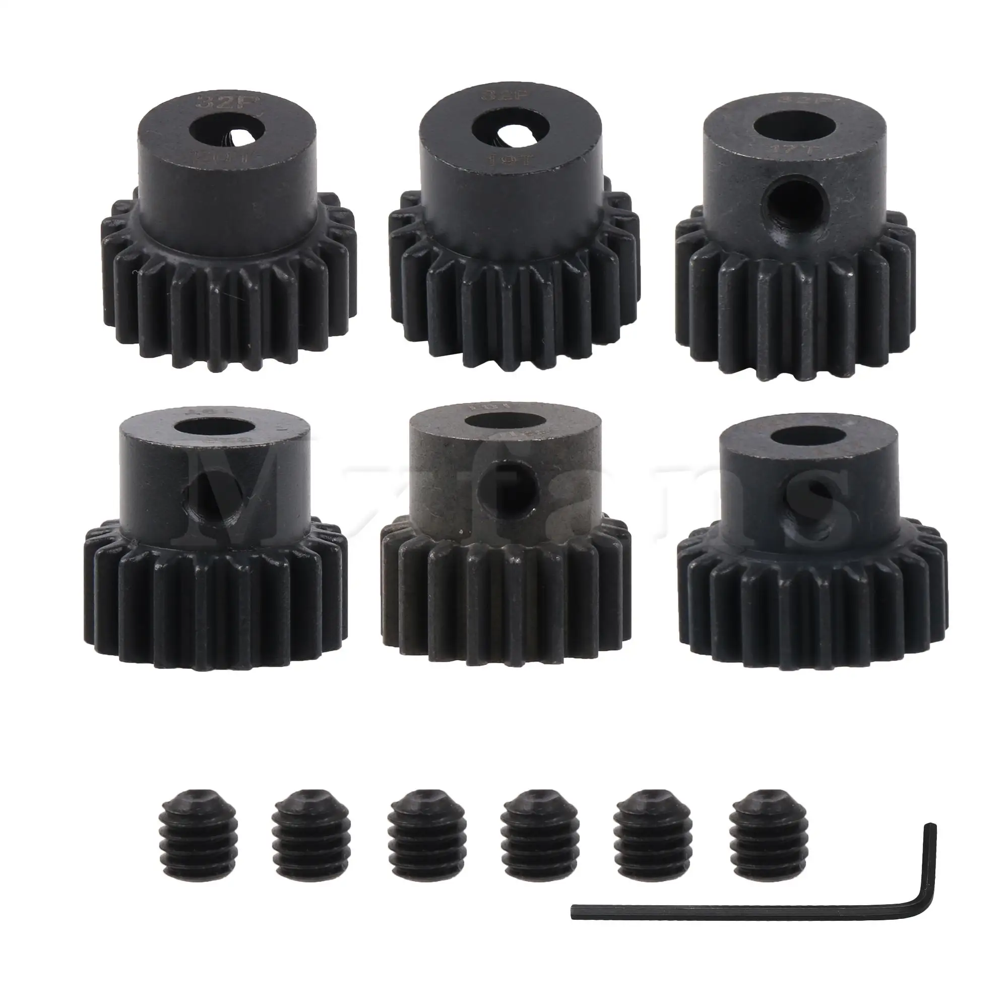 Mxfans 6Pcs RC Pinion Gear 0.8 M 16-21T 5mm ID 32P Replacement for TRAXXAS 1:8