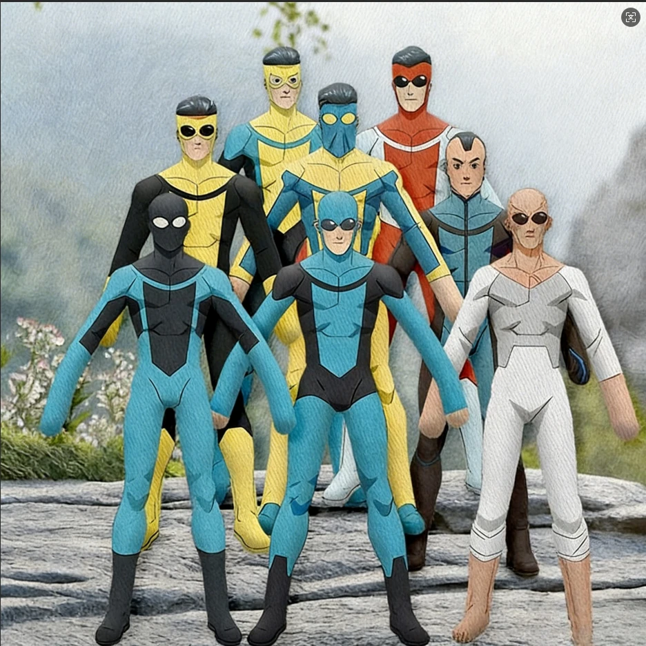 

Плюшевая кукла-фигурка Invincible Omni-Man Марк Грейсон 28 см со съемными подвижными конечностями и проволочным каркасом, декор для комнаты в стиле мышиной тематики
