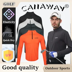 Autentyczna odzież męska CAIIAWAV Golf z długim rękawem do golfa outdoorowe Top Casual Comfort z długim rękawem Slim Fit