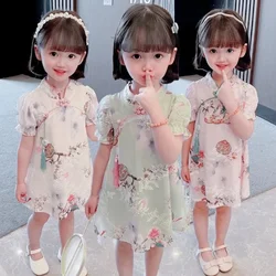 New summer children's cheongsam dress Chinese style fashion casual girl's dress