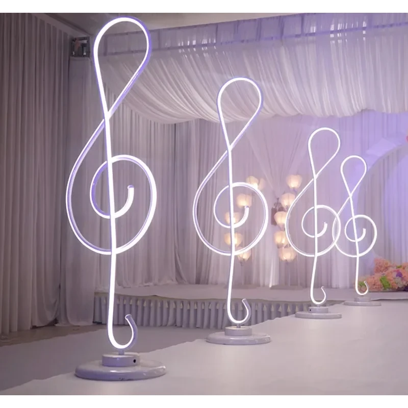 110cm Height Musical Note Shape Wedding Roman Columns Led Light Up Road Lead Wedding Centerpiece Stage Event Party Decoration