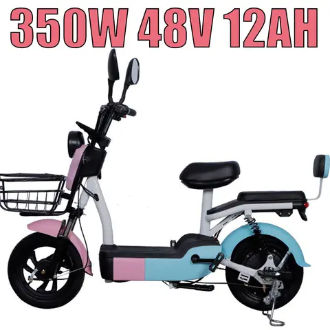 Elscooter Resa Tvåhjuling Smart Elfordon LED Vuxen Stadspendling Liten Mini Elmotorcykel 350W48V12AH 6 best sales motorcykel elektrisk skoter - №5
