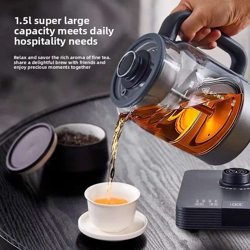 

Pure Titanium Tea Maker Spray Function Fully Automatic Water Supply Steam Brewing Health Pot Glass Insulated Tea Kettle 1 Year