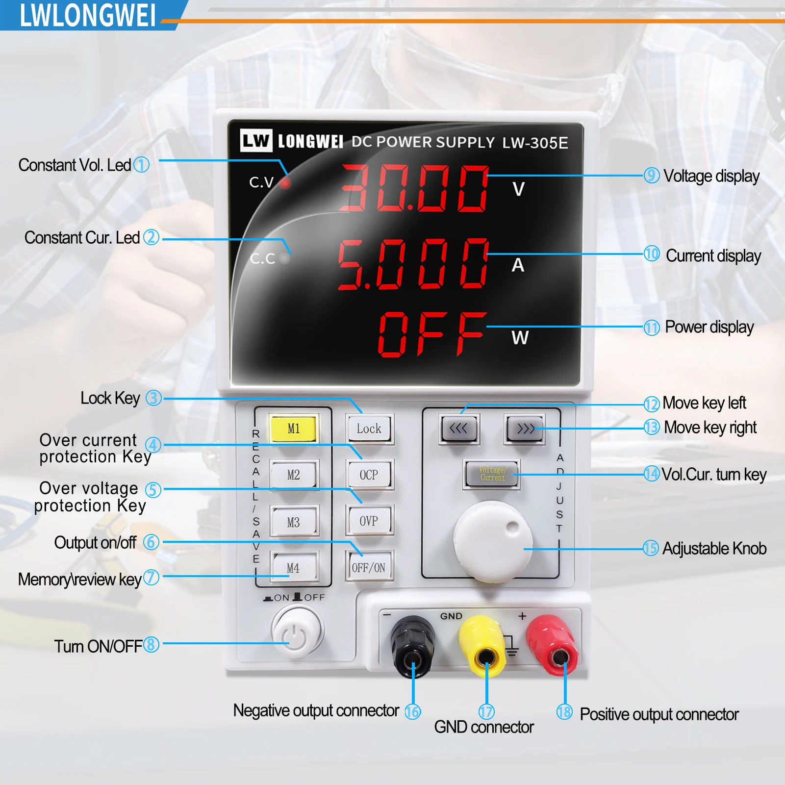 공장 판매 롱웨이 LW-3010E 30v 10a 조절 - Programmable Dc Power Supply 30V 10A 리뷰 및 가격