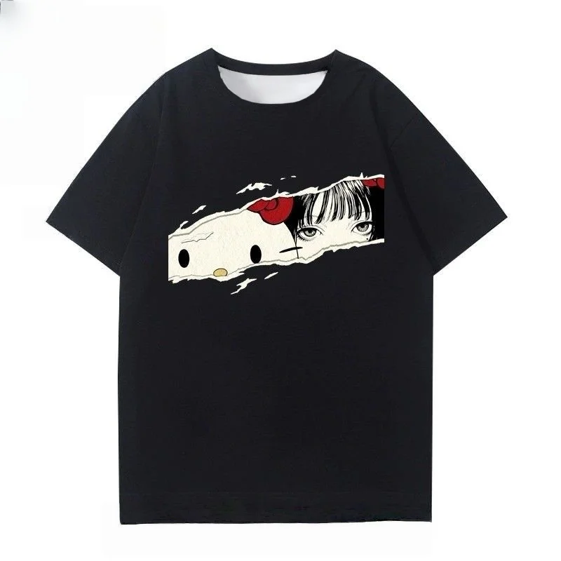 

Hello Kitty 3D Printed Halloween T-shirt, Beach Retro Japanese Style, Quick Drying T-shirt for Men and Women, Short Sleeves