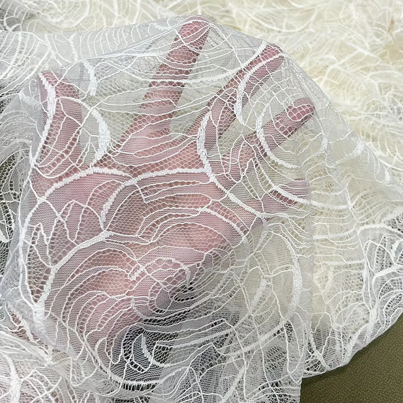 

Floral Mesh Lace Fabric Women's Rose Wedding Dress Gown Diy Handmade Sewing Fabric