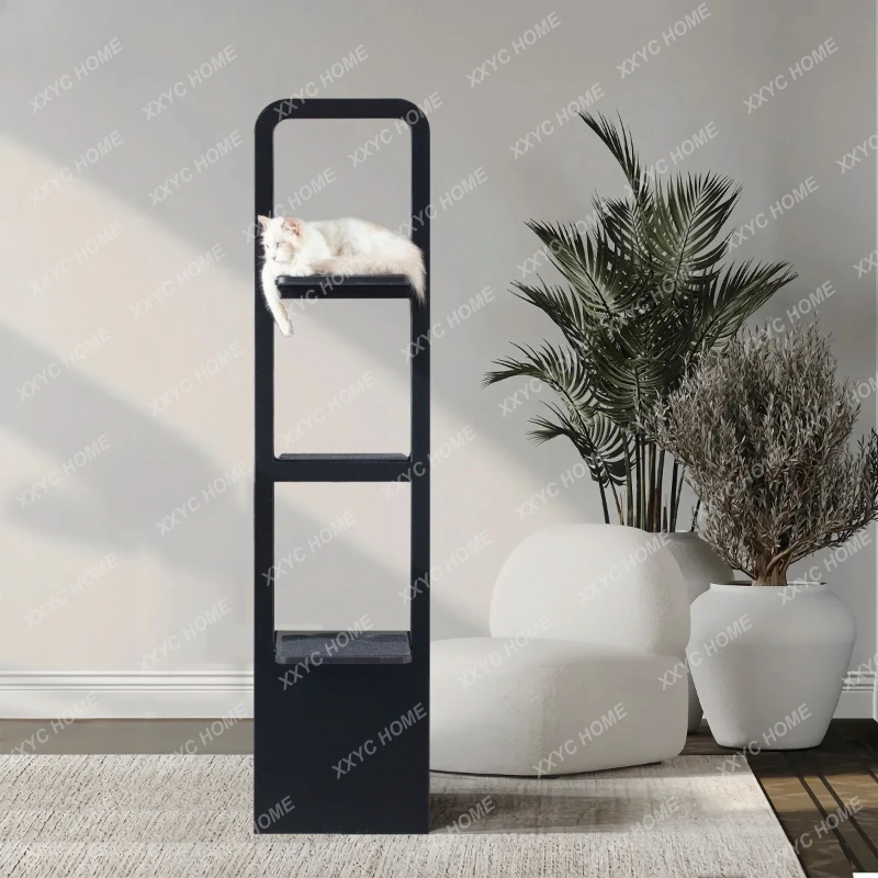 A Solid wood cat climbing frame cat nest integrated large luxury simple jumping platform