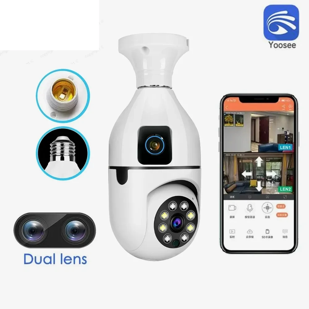 

4MP Yoosee Security WIFI Wireless Light Bulb Camera AI Humanoid Detection Home Security CCTV Baby Monitor for Home Store