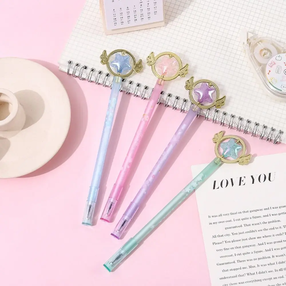 Cartoon Writing Smoothly 12 Constellations Pens Quick-Drying ST Nib Fairy Stick Gel Pen 0.5mm Black Ink Ballpoint Pen Stationery