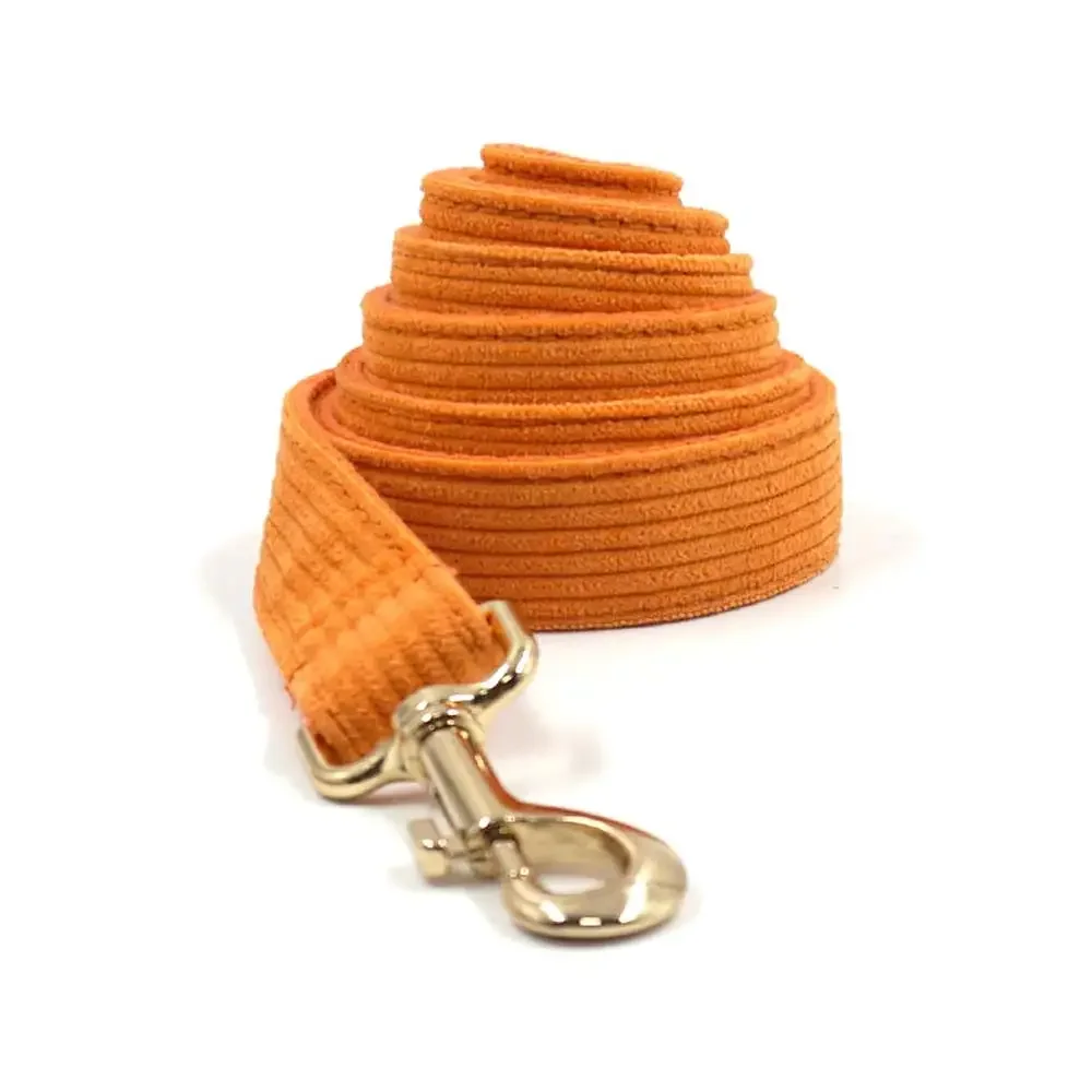 Personalized Dog Collar Custom Pet Collar Free Engraving ID Name Tag Pet Accessory Orange Thick Fiber Puppy Collar Leash