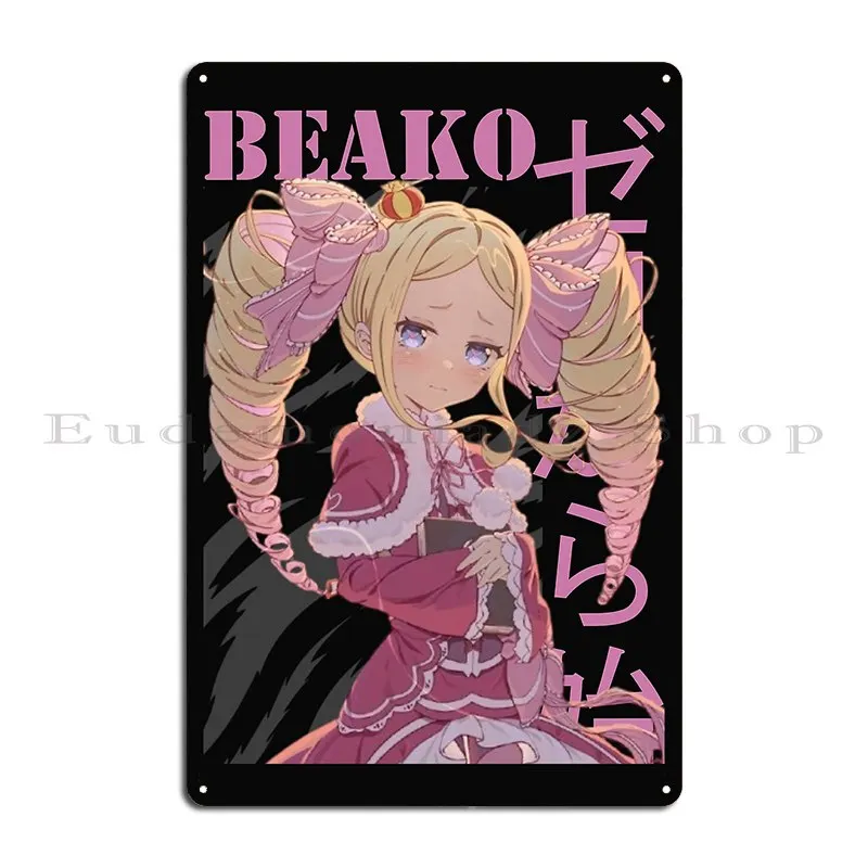 Beako Re Zero Metal Plaque Poster Home Living Room Bar Custom Wall Tin Sign Poster