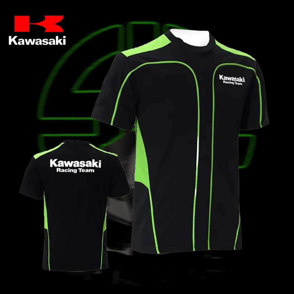 

25 Summer Outdoor Sports Popular Quick Drying Breathable Kawasaki Motorcycle T-shirt Thin Motorcycle Sports Comfortable T-shirt