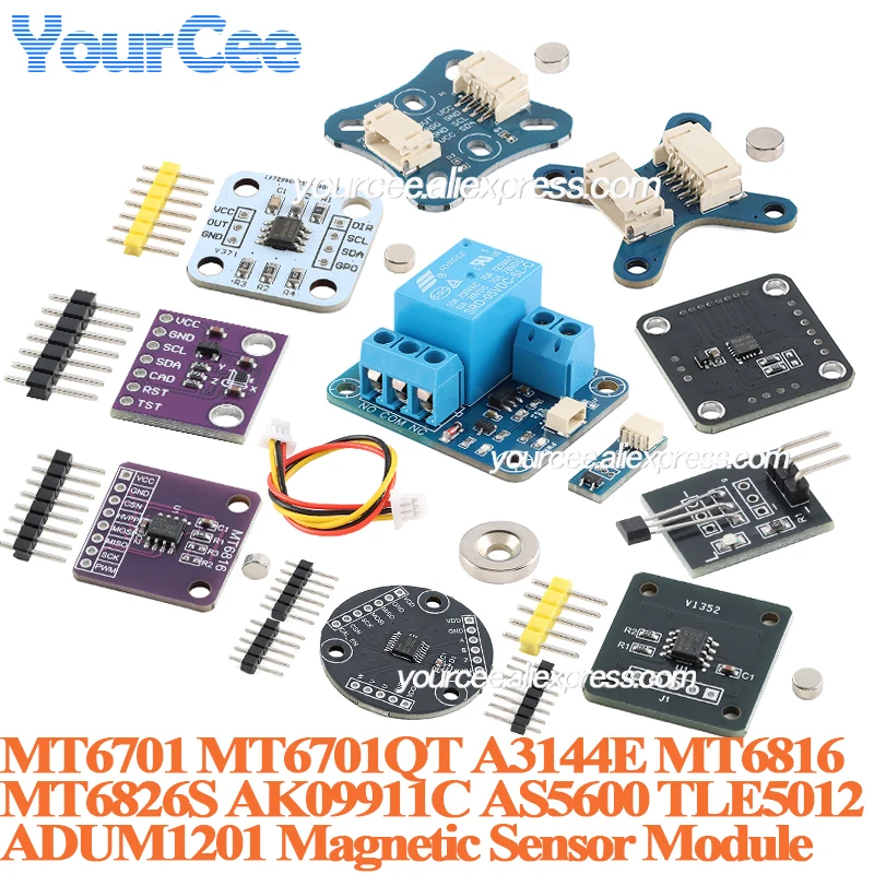 2 قطعة/1 قطعة 3144E قاعة الاستشعار التتابع المغناطيسي التعريفي التحكم الباب التبديل MT6701 MT6816 MT6826S AK09911C AS5600 وحدة مغناطيسية #1