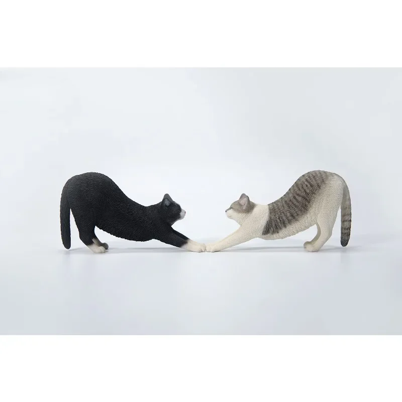 JXK 1/6 Scale Stretching Cat Toys with Head Cover model Simulation Lovely Animals Resin Model for 12inch Action Figures Dolls