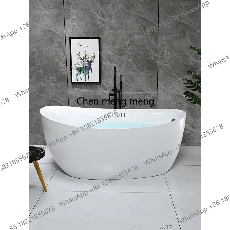 

Bathtub Household Adult Independent Seamless Integrated Acrylic Concubine Bathtub Hotel Homestay Deep Soaking Bathtub