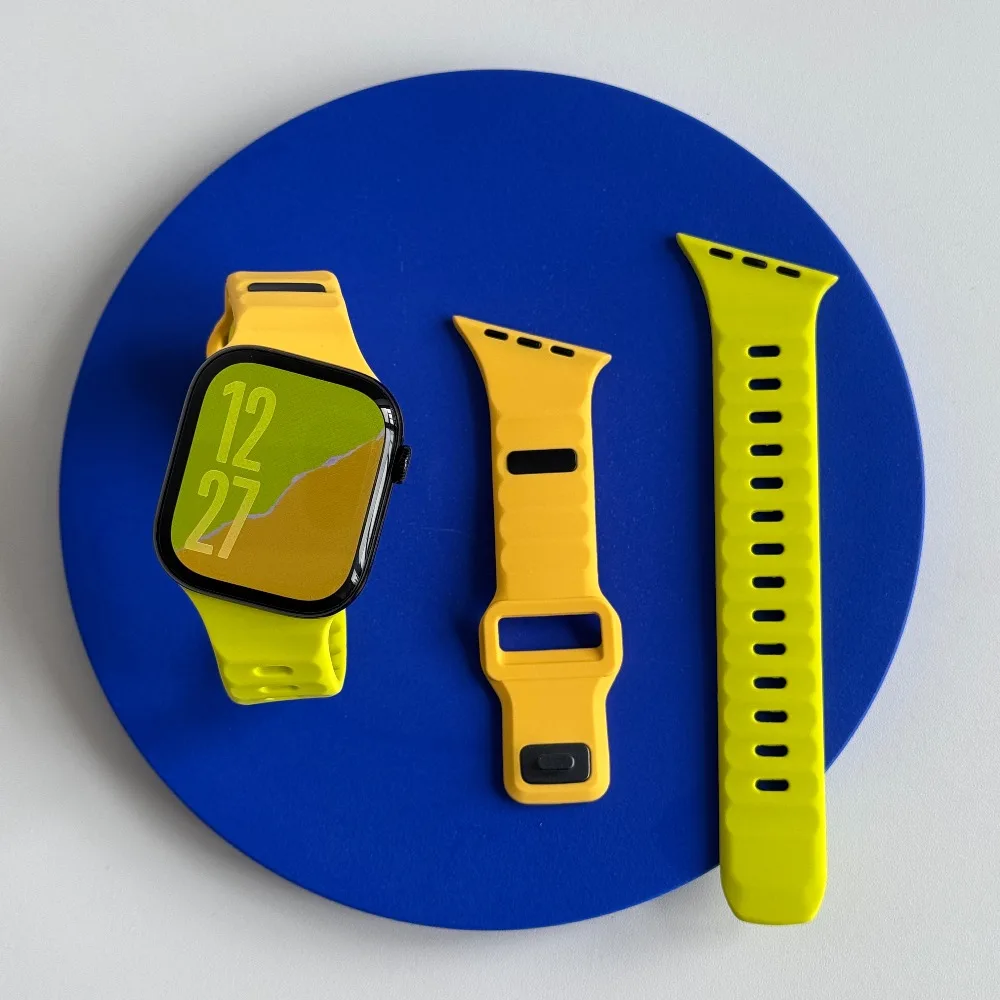 Silikon-Sportarmband für Apple Watch Band Ultra 49mm 40mm 41mm 44mm 45mm 46mm Correa Armband iWatch Serie 11 10 9 8 7 6 5 SE