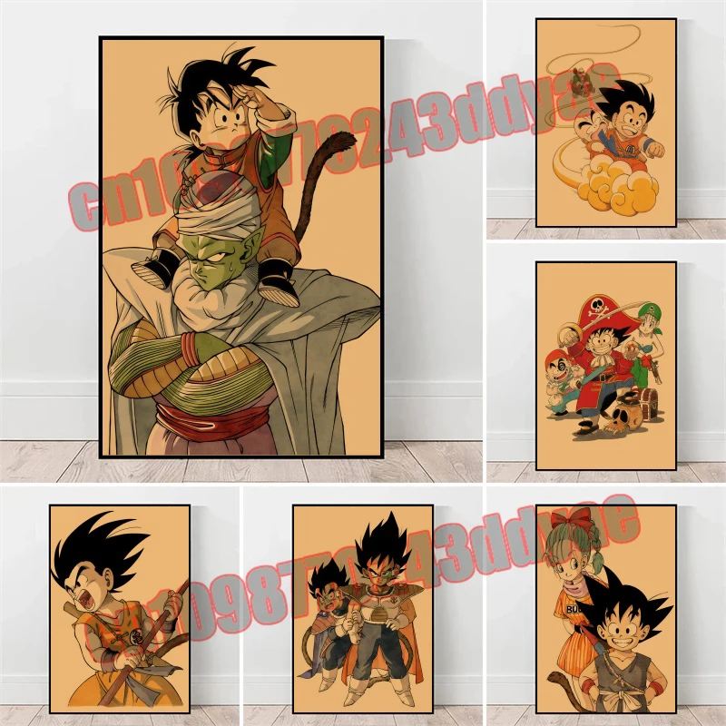 

Retro Animation Dragon Ball High Definition Poster Goku Vegeta Printing Canvas Painting Home Wall Art Deco Oil Painting Gift