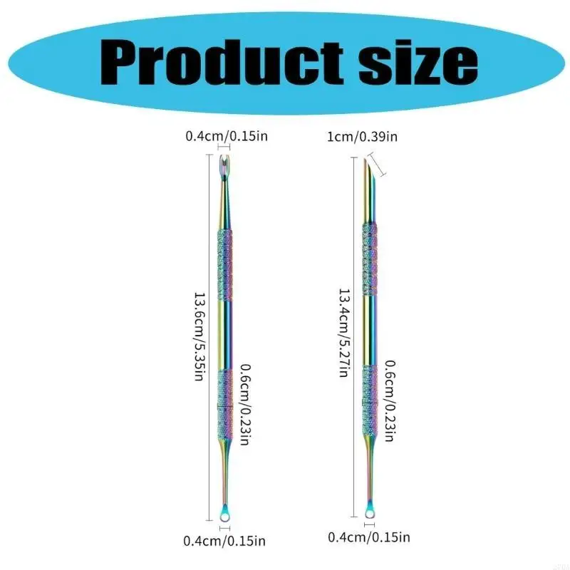 270A Pusente cutícula acero inoxidable, Pushers uñas Regalos eliminación cutículas doble finalización