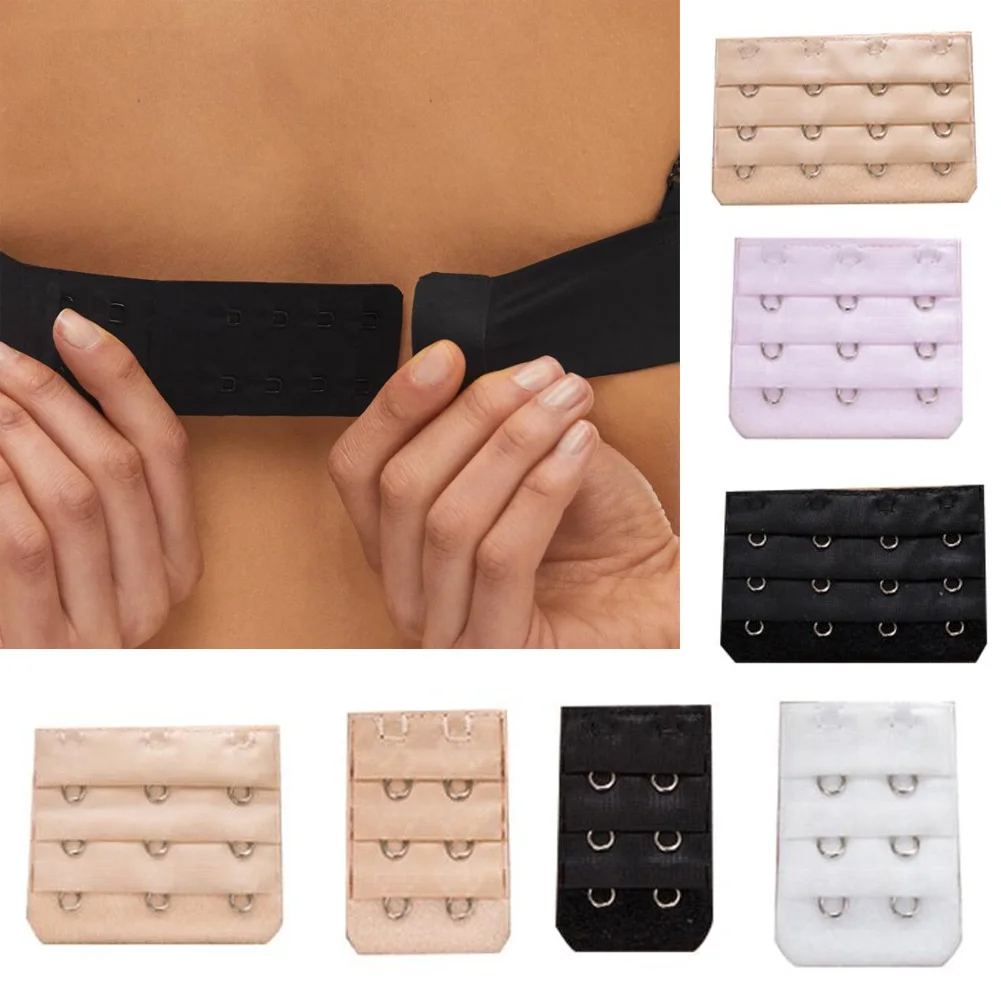 

1/4PCS 2/3/4 Hooks Bra Extender Women Nylon Elastic Bra Strapless Underwear Strap Adjustable Belt Buckle Intimates Accessories