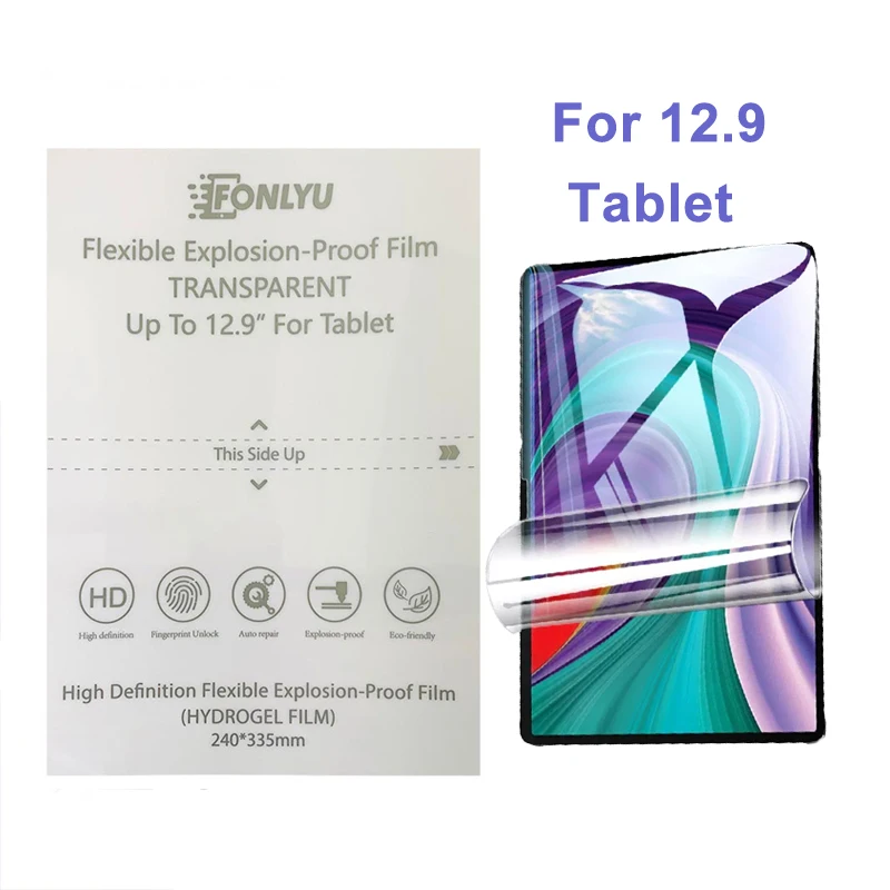 20pc Hydrogel Film For iPad pro 11 10.5 9.7 12.9 10.2 Tablets Up To 13 inches Front Screen Protector Cutting Machine Film Fonlyu