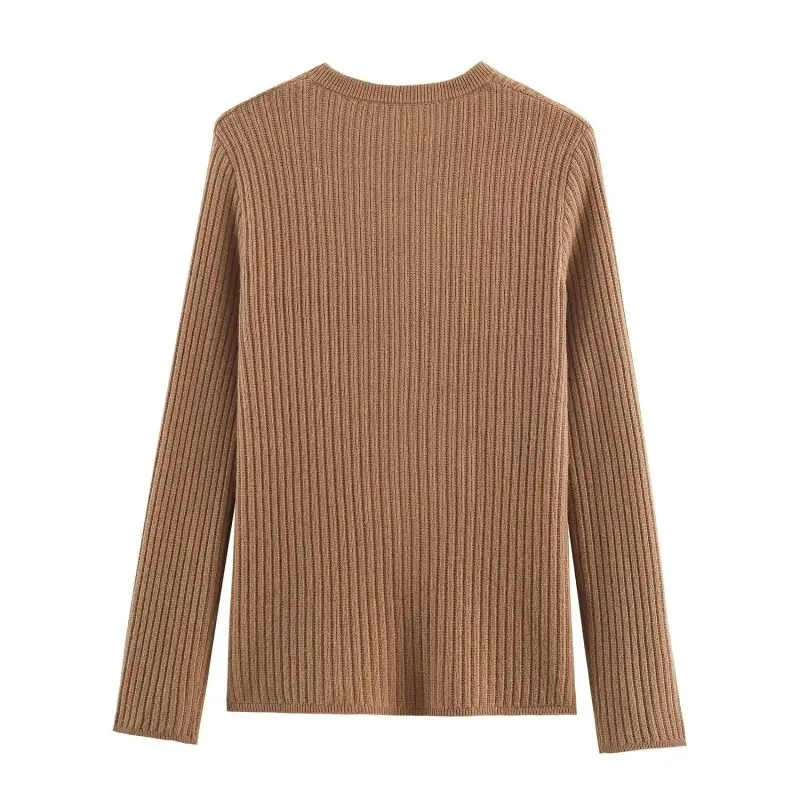 بلون زر قصير محبوك سترة سترة طويلة الأكمام موضة س الرقبة الخريف الشتاء الدافئة الشارع الشهير مكتب سيدة القمم #3