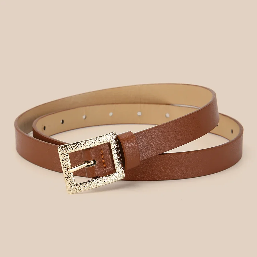 3 unids/set de cinturón para mujer, cinturón fino con hebilla a la moda, cinturón suave de lujo para mujer con pantalones Cargo, pantalones vaqueros, cinturón a prueba de viento, cinturón de cuero PU