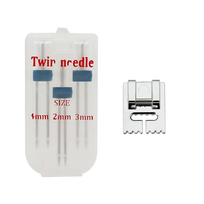 Wrinkled 5/7/9 Grooves Sewing Presser Foot And Twin Needles Size 2/3/4mm Fits For Singer Brother Sewing Machine Accessories