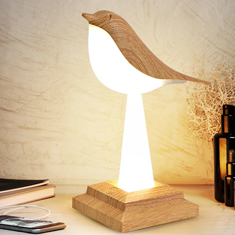 

24 Color Creative Bird Car Aromatherapy Table Lamp Magpie Decorative Lamp Bedroom Bedside Remote Control Dimming Night Light