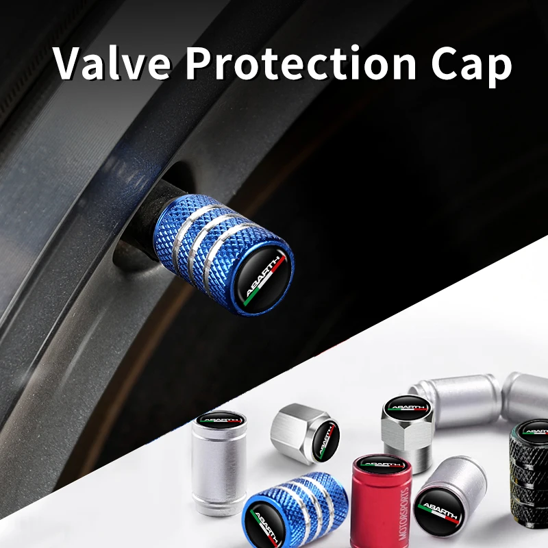 4Pcs Car Tire Valve Stems Cap Aluminum Tyre Wheel Stem Air Valve Cover Airdust For FIAT 600 500L Abarth Topolino Fastback Cronos view 2