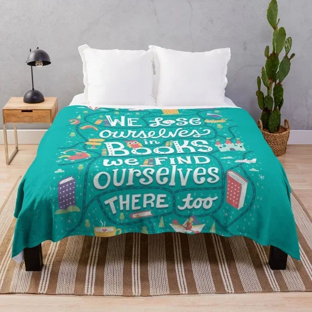 Lose ourselves in books Throw Blanket Extra Large Throw Furry Cute Warm Blankets