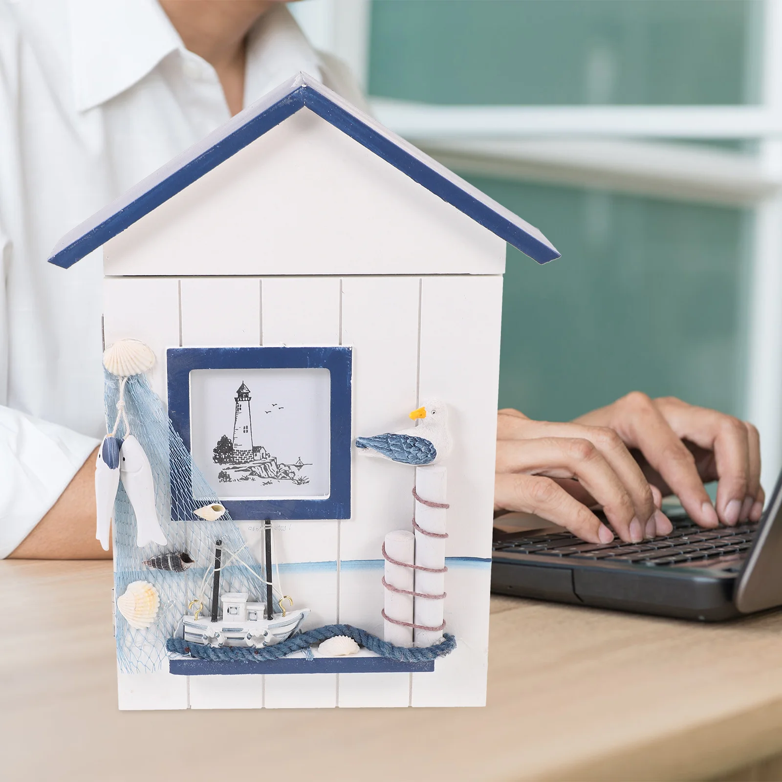 

1Pcs Pine Key Storage Box Practical Decorative Ornament Home Storage Organizer Porch Keys Holder Desktop Sundries Container